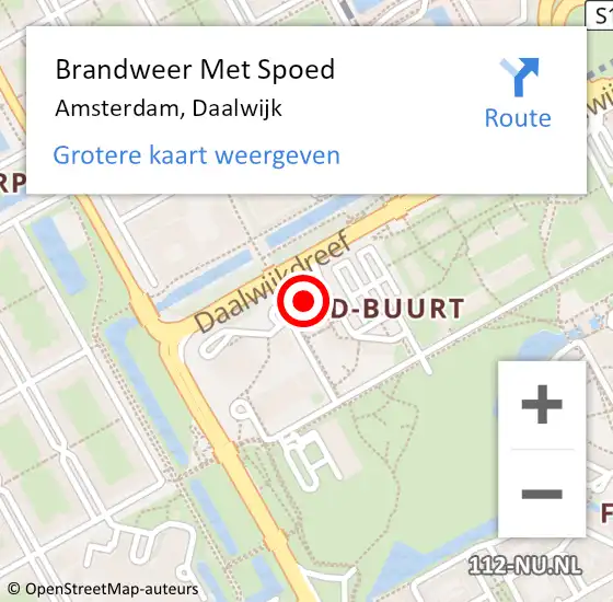 Locatie op kaart van de 112 melding: Brandweer Met Spoed Naar Amsterdam, Daalwijk op 31 december 2023 23:04