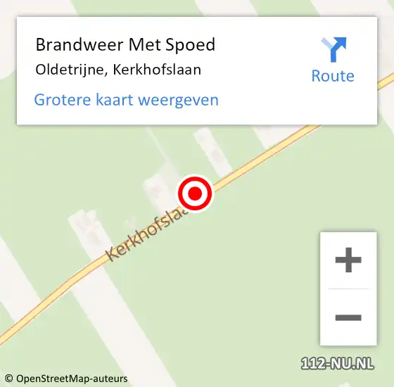 Locatie op kaart van de 112 melding: Brandweer Met Spoed Naar Oldetrijne, Kerkhofslaan op 31 december 2023 23:06
