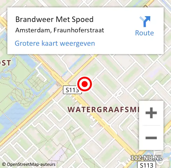 Locatie op kaart van de 112 melding: Brandweer Met Spoed Naar Amsterdam, Fraunhoferstraat op 31 december 2023 23:24