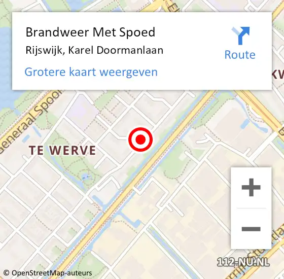 Locatie op kaart van de 112 melding: Brandweer Met Spoed Naar Rijswijk, Karel Doormanlaan op 31 december 2023 23:46