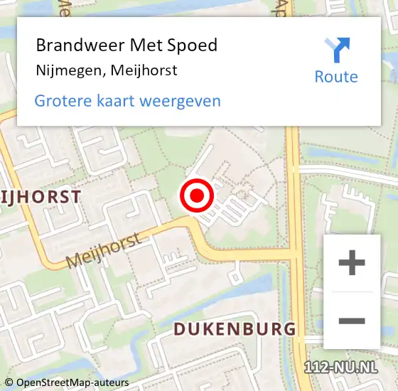 Locatie op kaart van de 112 melding: Brandweer Met Spoed Naar Nijmegen, Meijhorst op 31 december 2023 23:48