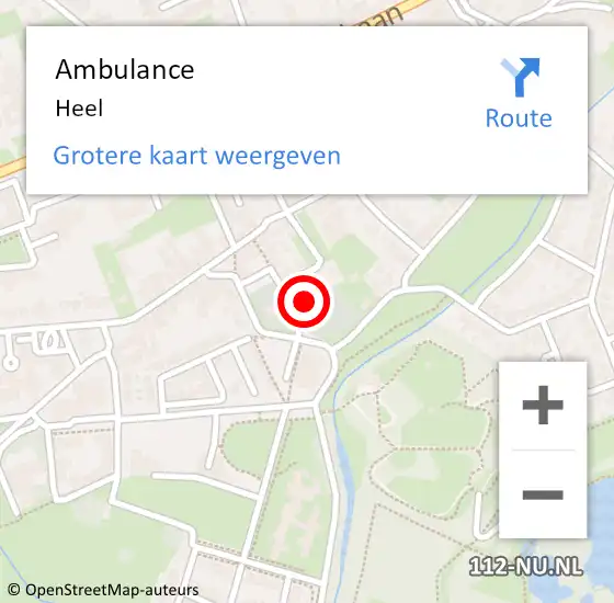 Locatie op kaart van de 112 melding: Ambulance Heel op 1 januari 2024 00:00