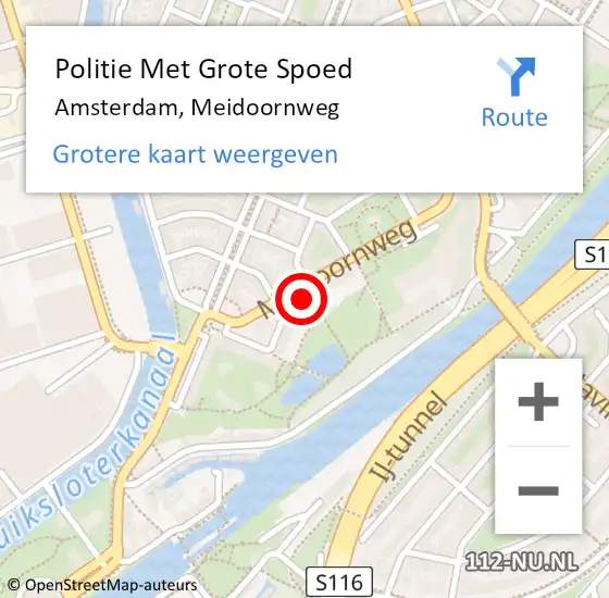 Locatie op kaart van de 112 melding: Politie Met Grote Spoed Naar Amsterdam, Meidoornweg op 1 januari 2024 00:34