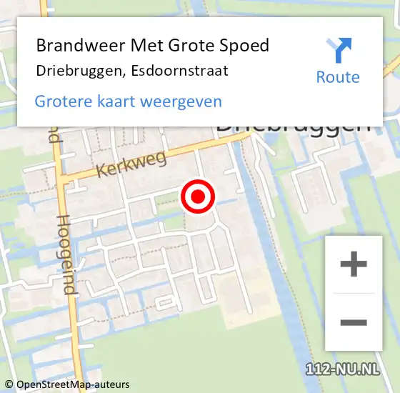 Locatie op kaart van de 112 melding: Brandweer Met Grote Spoed Naar Driebruggen, Esdoornstraat op 1 januari 2024 00:40
