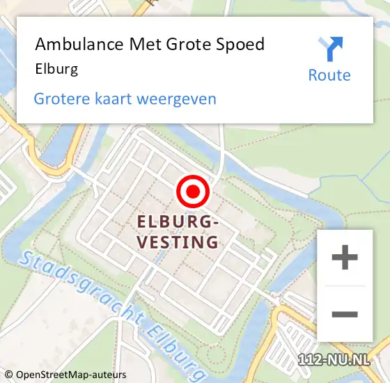 Locatie op kaart van de 112 melding: Ambulance Met Grote Spoed Naar Elburg, Inzet op 20 september 2014 13:39