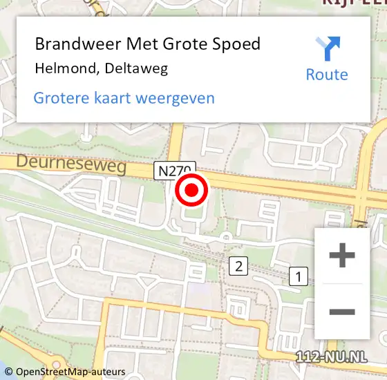 Locatie op kaart van de 112 melding: Brandweer Met Grote Spoed Naar Helmond, Deltaweg op 1 januari 2024 00:50