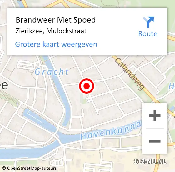 Locatie op kaart van de 112 melding: Brandweer Met Spoed Naar Zierikzee, Mulockstraat op 1 januari 2024 01:03