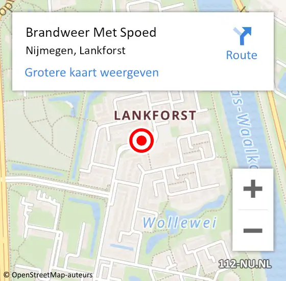 Locatie op kaart van de 112 melding: Brandweer Met Spoed Naar Nijmegen, Lankforst op 1 januari 2024 01:04