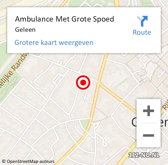 Locatie op kaart van de 112 melding: Ambulance Met Grote Spoed Naar Geleen op 1 januari 2024 01:31
