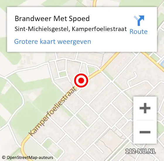 Locatie op kaart van de 112 melding: Brandweer Met Spoed Naar Sint-Michielsgestel, Kamperfoeliestraat op 1 januari 2024 01:33