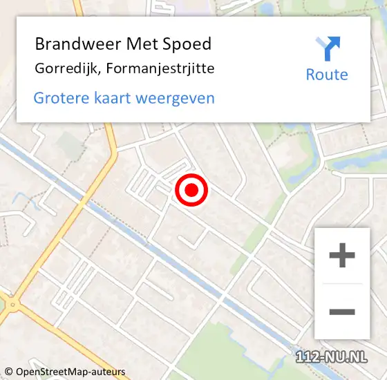 Locatie op kaart van de 112 melding: Brandweer Met Spoed Naar Gorredijk, Formanjestrjitte op 1 januari 2024 01:45