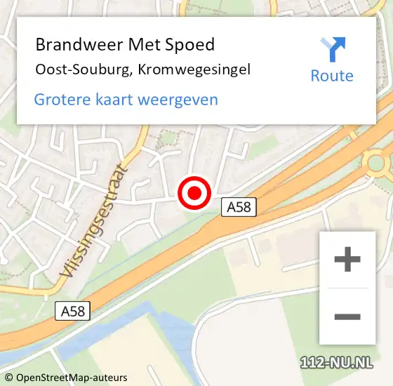 Locatie op kaart van de 112 melding: Brandweer Met Spoed Naar Oost-Souburg, Kromwegesingel op 1 januari 2024 01:45