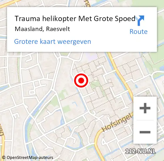 Locatie op kaart van de 112 melding: Trauma helikopter Met Grote Spoed Naar Maasland, Raesvelt op 1 januari 2024 02:01