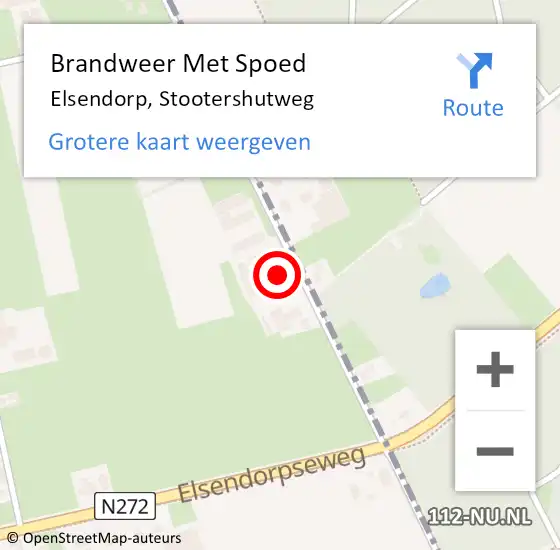 Locatie op kaart van de 112 melding: Brandweer Met Spoed Naar Elsendorp, Stootershutweg op 1 januari 2024 02:25