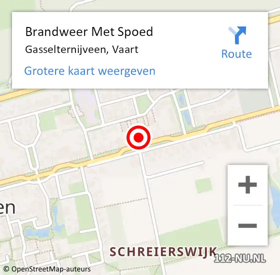 Locatie op kaart van de 112 melding: Brandweer Met Spoed Naar Gasselternijveen, Vaart op 1 januari 2024 03:19