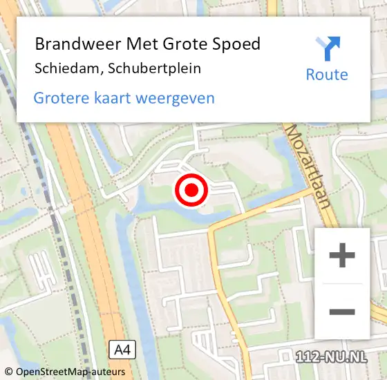 Locatie op kaart van de 112 melding: Brandweer Met Grote Spoed Naar Schiedam, Schubertplein op 1 januari 2024 03:28