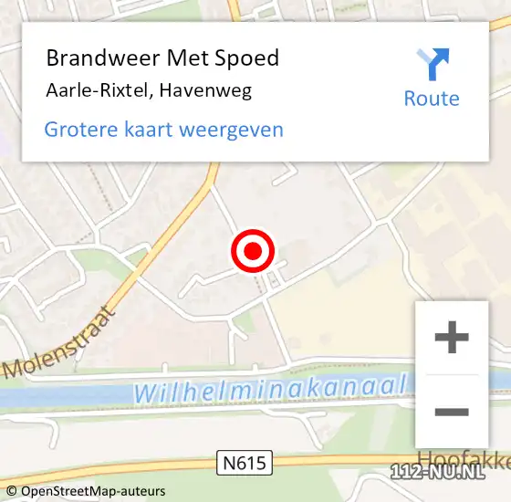 Locatie op kaart van de 112 melding: Brandweer Met Spoed Naar Aarle-Rixtel, Havenweg op 1 januari 2024 04:38