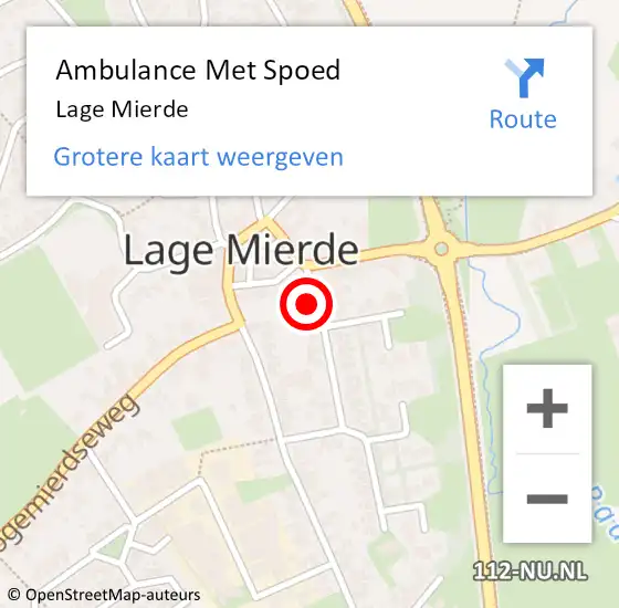 Locatie op kaart van de 112 melding: Ambulance Met Spoed Naar Lage Mierde op 1 januari 2024 05:16