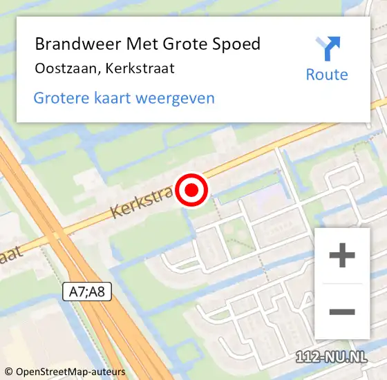 Locatie op kaart van de 112 melding: Brandweer Met Grote Spoed Naar Oostzaan, Kerkstraat op 1 januari 2024 05:54