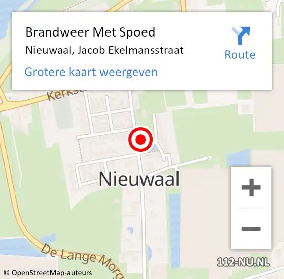 Locatie op kaart van de 112 melding: Brandweer Met Spoed Naar Nieuwaal, Jacob Ekelmansstraat op 1 januari 2024 06:21