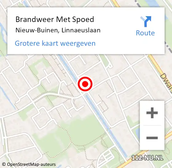 Locatie op kaart van de 112 melding: Brandweer Met Spoed Naar Nieuw-Buinen, Linnaeuslaan op 1 januari 2024 09:58
