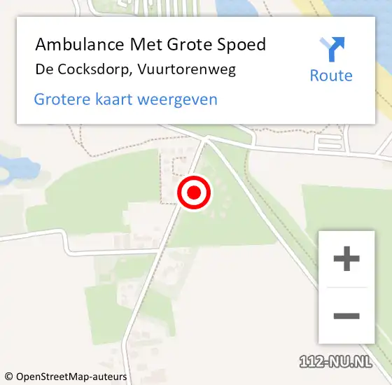 Locatie op kaart van de 112 melding: Ambulance Met Grote Spoed Naar De Cocksdorp, Vuurtorenweg op 1 januari 2024 10:48