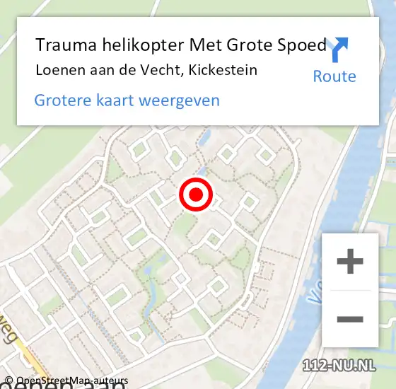 Locatie op kaart van de 112 melding: Trauma helikopter Met Grote Spoed Naar Loenen aan de Vecht, Kickestein op 1 januari 2024 12:08