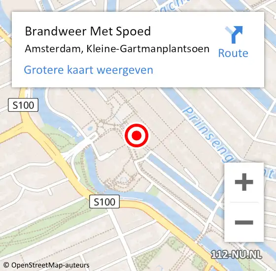 Locatie op kaart van de 112 melding: Brandweer Met Spoed Naar Amsterdam, Kleine-Gartmanplantsoen op 1 januari 2024 15:33