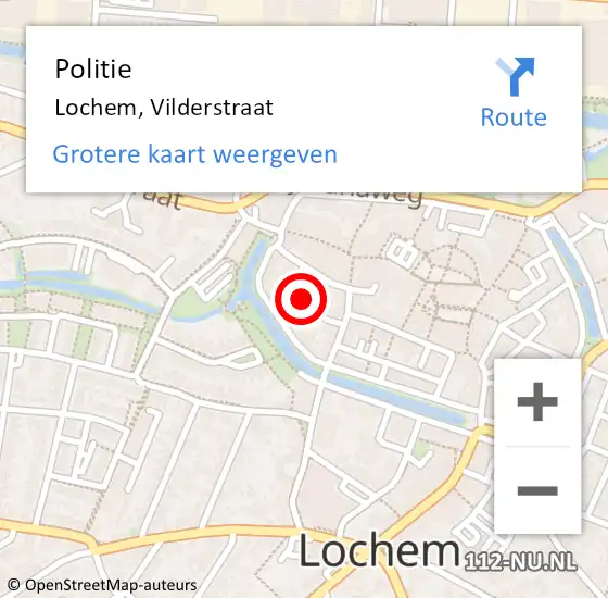 Locatie op kaart van de 112 melding: Politie Lochem, Vilderstraat op 1 januari 2024 16:45