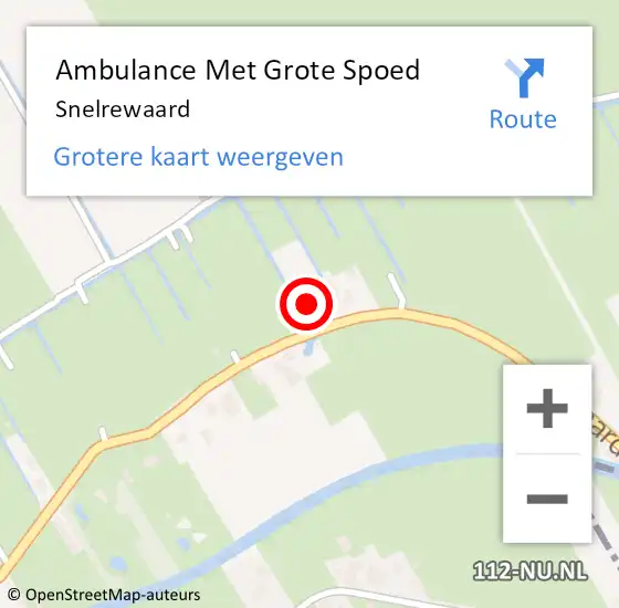 Locatie op kaart van de 112 melding: Ambulance Met Grote Spoed Naar Snelrewaard op 1 januari 2024 16:48