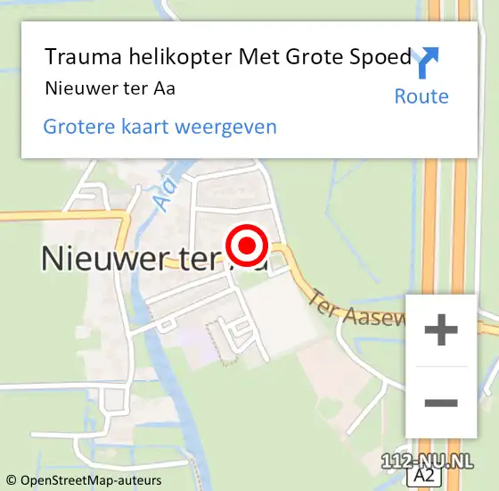 Locatie op kaart van de 112 melding: Trauma helikopter Met Grote Spoed Naar Nieuwer ter Aa op 1 januari 2024 16:54