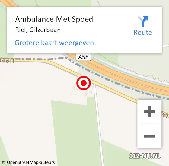 Locatie op kaart van de 112 melding: Ambulance Met Spoed Naar Riel, Gilzerbaan op 20 september 2014 15:56