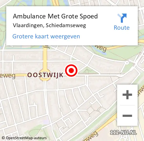 Locatie op kaart van de 112 melding: Ambulance Met Grote Spoed Naar Vlaardingen, Schiedamseweg op 1 januari 2024 18:31