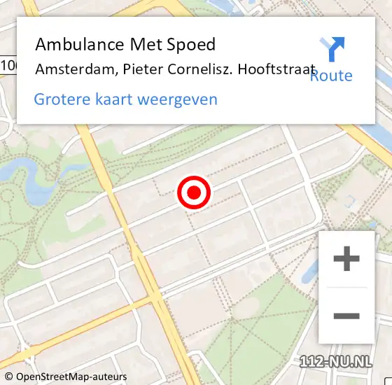 Locatie op kaart van de 112 melding: Ambulance Met Spoed Naar Amsterdam, Pieter Cornelisz. Hooftstraat op 1 januari 2024 19:41