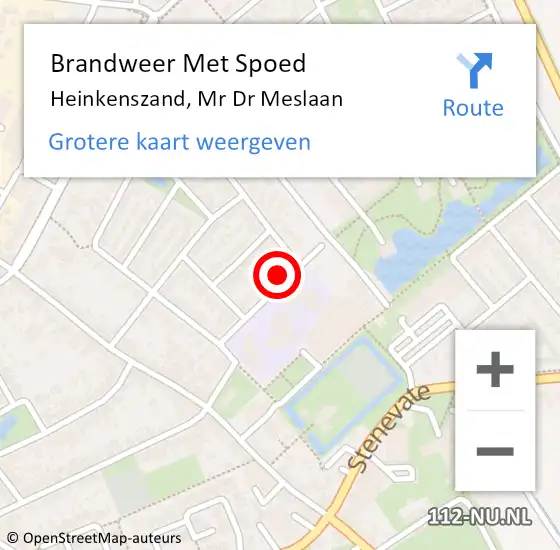 Locatie op kaart van de 112 melding: Brandweer Met Spoed Naar Heinkenszand, Mr Dr Meslaan op 1 januari 2024 20:02
