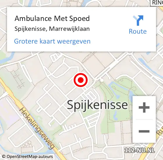 Locatie op kaart van de 112 melding: Ambulance Met Spoed Naar Spijkenisse, Marrewijklaan op 1 januari 2024 21:08