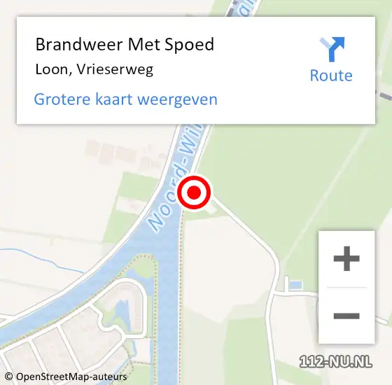 Locatie op kaart van de 112 melding: Brandweer Met Spoed Naar Loon, Vrieserweg op 1 januari 2024 22:33