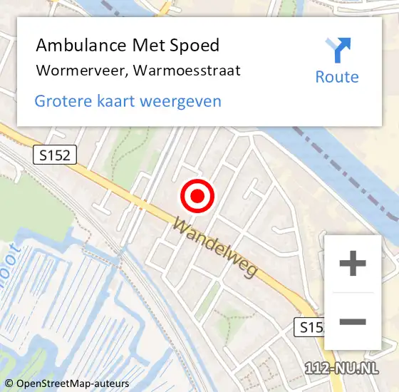 Locatie op kaart van de 112 melding: Ambulance Met Spoed Naar Wormerveer, Warmoesstraat op 1 januari 2024 23:21