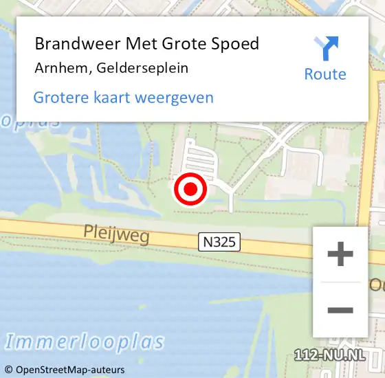 Locatie op kaart van de 112 melding: Brandweer Met Grote Spoed Naar Arnhem, Gelderseplein op 2 januari 2024 01:41