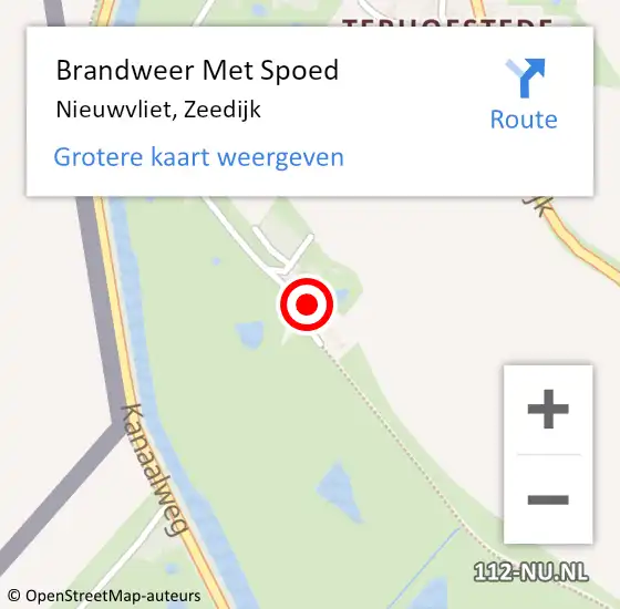 Locatie op kaart van de 112 melding: Brandweer Met Spoed Naar Nieuwvliet, Zeedijk op 2 januari 2024 01:56