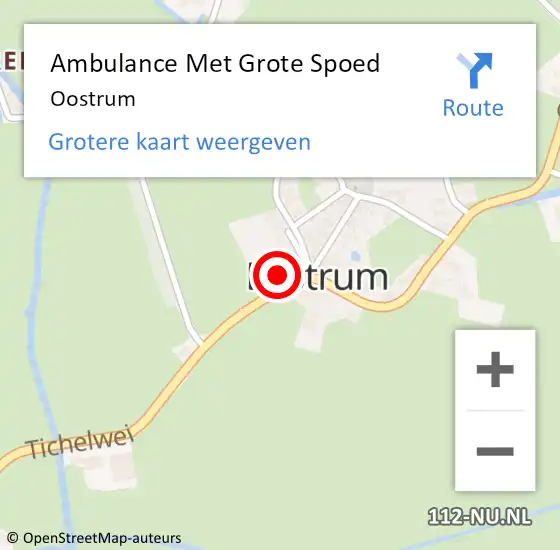 Locatie op kaart van de 112 melding: Ambulance Met Grote Spoed Naar Oostrum op 2 januari 2024 05:58
