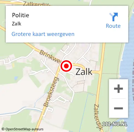 Locatie op kaart van de 112 melding: Politie Zalk op 2 januari 2024 09:23