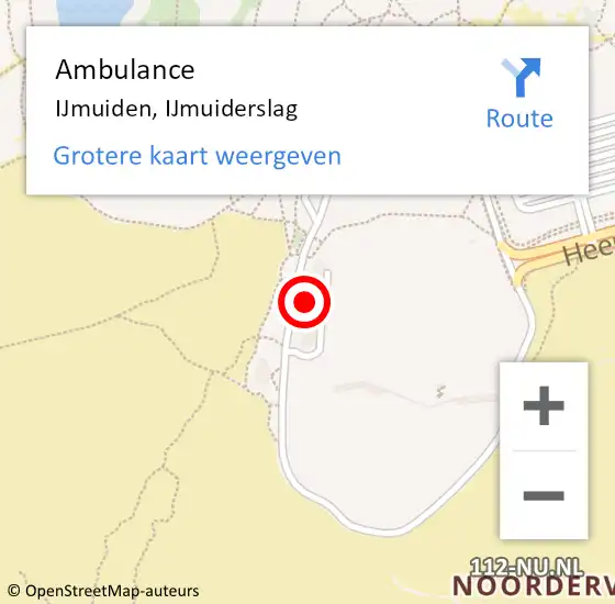 Locatie op kaart van de 112 melding: Ambulance IJmuiden, IJmuiderslag op 2 januari 2024 09:39