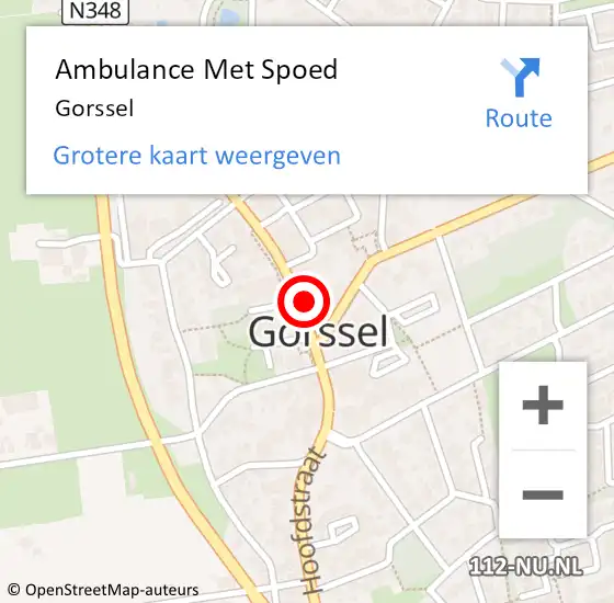 Locatie op kaart van de 112 melding: Ambulance Met Spoed Naar Gorssel op 2 januari 2024 12:33