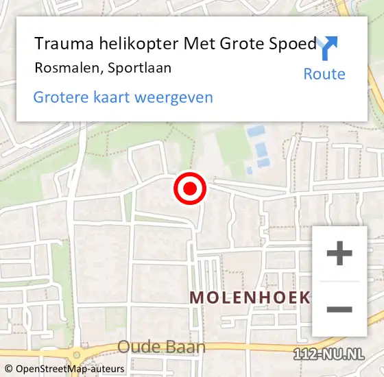 Locatie op kaart van de 112 melding: Trauma helikopter Met Grote Spoed Naar Rosmalen, Sportlaan op 2 januari 2024 15:27