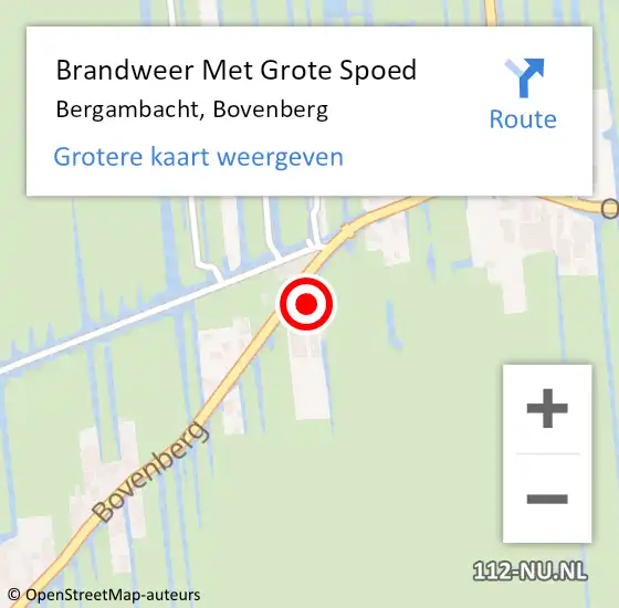 Locatie op kaart van de 112 melding: Brandweer Met Grote Spoed Naar Bergambacht, Bovenberg op 2 januari 2024 17:59