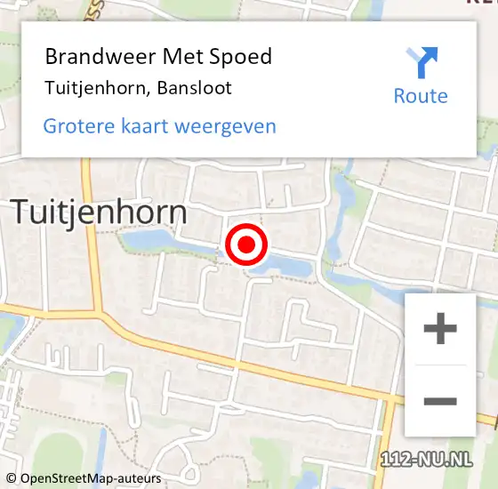 Locatie op kaart van de 112 melding: Brandweer Met Spoed Naar Tuitjenhorn, Bansloot op 2 januari 2024 18:58