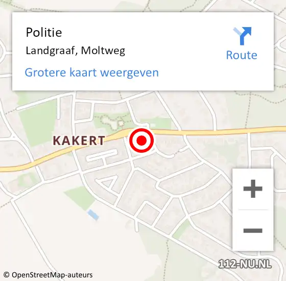 Locatie op kaart van de 112 melding: Politie Landgraaf, Moltweg op 2 januari 2024 19:22