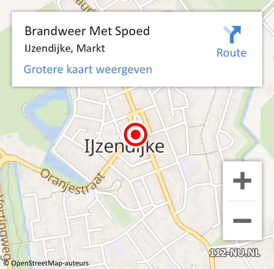 Locatie op kaart van de 112 melding: Brandweer Met Spoed Naar IJzendijke, Markt op 2 januari 2024 19:40