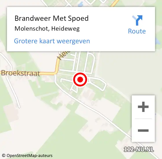 Locatie op kaart van de 112 melding: Brandweer Met Spoed Naar Molenschot, Heideweg op 2 januari 2024 19:57